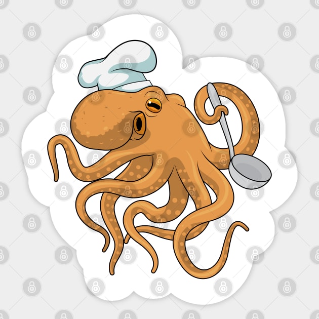 Octopus Cook Chef hat Sticker by Markus Schnabel